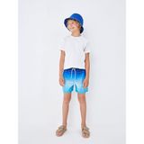 Lcw Kids Mavi Baskılı Beli Lastikli Çizgili Erkek Çocuk Deniz Şortu - 6 - 7 Yaş