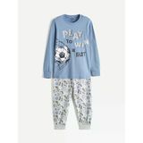 Lcw Kids Mavi Bisiklet Yaka Baskılı Erkek Çocuk Pijama Takım
