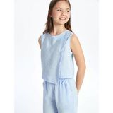 Lcw Kids Mavi Bisiklet Yaka Çiçekli Kız Çocuk Bluz
