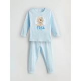 Lcw Kids Mavi Bisiklet Yaka Elsa Baskılı Kız Çocuk Pijama Takımı