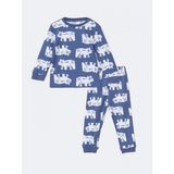 Lcw Kids Mavi Bisiklet Yaka Erkek Çocuk Pijama Takımı