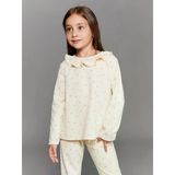 Lcw Kids Mavi Bisiklet Yaka Nakışlı Kız Çocuk Tişört 2'Li