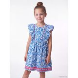Lcw Kids Mavi Çiçekli Fırfırlı Kız Çocuk Elbise