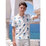 Lcw Kids Mavi Polo Yaka Desenli Erkek Çocuk Tişört