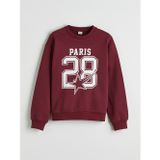 Lcw Kids Mürdüm Paris Baskılı Kız Çocuk Kalın Sweatshirt