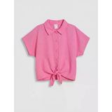 Lcw Kids Pembe Bağlama Detaylı Poplin Kız Çocuk Gömlek