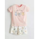 Lcw Kids Pembe Baskılı Penye Kız Çocuk Şortlu Pijama Takım
