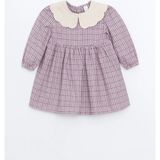 Lcw Kids Pembe Bebe Yaka Ekose Desen Flanel Kız Çocuk Elbise