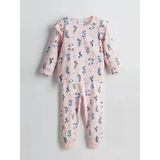 Lcw Kids Pembe Bisiklet Yaka Çiçekli Kız Bebek Pijama Takımı