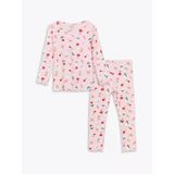 Lcw Kids Pembe Bisiklet Yaka Çiçekli Kız Çocuk Pijama Takımı