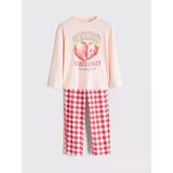 Lcw Kids Pembe Bisiklet Yaka Çilek Baskılı Kız Çocuk Pijama Takımı