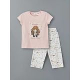 Lcw Kids Pembe Bisiklet Yaka Harry Potter Baskılı Kız Çocuk Pijama Takımı