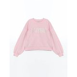 Lcw Kids Pembe Bisiklet Yaka Kız Çocuk Sweatshirt
