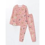 Lcw Kids Pembe Bisiklet Yaka Polar Kız Çocuk Pijama Takımı
