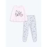 Lcw Kids Pembe Bisiklet Yaka Snoopy Baskılı Uzun Kollu Kız Çocuk Pijama Takımı