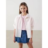 Lcw Kids Pembe Çizgili Kız Çocuk Crop Gömlek