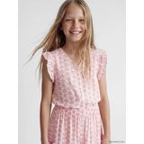 Lcw Kids Pembe Desenli Fırfırlı Kız Çocuk Gömlek
