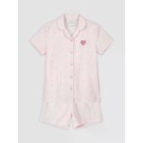 Lcw Kids Pembe Gömlek Yaka Kız Çocuk Şortlu Pijama Takımı