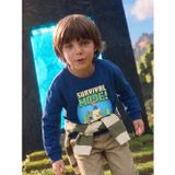 LCW Kids Petrol Minecraft Baskılı Erkek Çocuk Sweatshirt