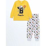 Lcw Kids Sarı Bisiklet Yaka Erkek Çocuk Pijama Takımı