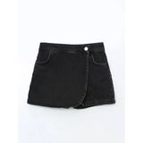 Lcw Kids Siyah Beli Lastikli Kız Çocuk Jean Şort
