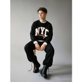 LCW Kids Siyah Bisiklet Yaka Erkek Çocuk Sweatshirt