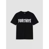 Lcw Kids Siyah Bisiklet Yaka Fortnite Baskılı Erkek Çocuk Tişört