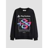 LCW Kids Siyah Bisiklet Yaka Playstation Lisanslı Erkek Çocuk Sweatshirt