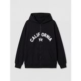 Lcw Kids Siyah California Baskılı Kız Çocuk Kalın Fermuarlı Sweatshirt