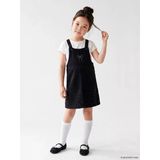 Lcw Kids Siyah Fiyonk Ve Taşlı Kız Çocuk Jean Salopet Elbise