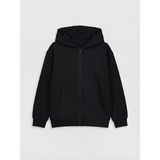 Lcw Kids Siyah Kapüşonlu Kız Çocuk Fermuarlı Sweatshirt