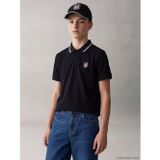 LCW Kids Siyah Polo Yaka Beşiktaş Baskılı Erkek Çocuk Tişört