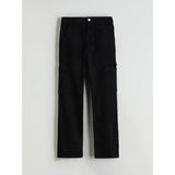 Lcw Kids Siyah Slim Fit Kız Çocuk Kargo Jean Pantolon