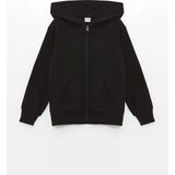 Lcw Kids Siyah Uzun Kollu Kız Çocuk Kalın Fermuarlı Sweatshirt