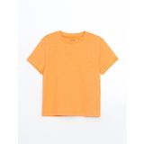 LCW Kids Turuncu Bisiklet Yaka Basic Erkek Çocuk Tişört