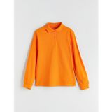 Lcw Kids Turuncu Polo Yaka Uzun Kollu Kız Çocuk Tişört