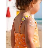Lcw Kids Turuncu Uv Korumalı Çiçek Desenli Kız Çocuk Mayo