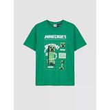 Lcw Kids Yeşil Bisiklet Yaka Minecraft Baskılı Erkek Çocuk Tişört