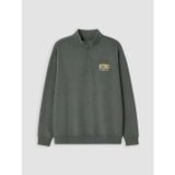 LCW Kids Yeşil Dik Yaka Baskılı Erkek Çocuk Kalın Sweatshirt