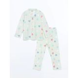 Lcw Kids Yeşil Gömlek Yaka Kız Çocuk Pijama Takımı