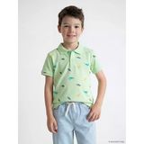 Lcw Kids Yeşil Polo Yaka Baskılı Erkek Çocuk Tişört