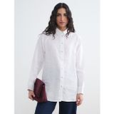 Lcw Modest Beyaz Kadın %100 Keten Gömlek