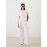 Lcw Modest Beyaz Loose Fit %100 Keten Kadın Pantolon