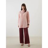 Lcw Modest Bordo Beli Lastikli Dokulu Kadın Pantolon