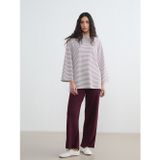 Lcw Modest Bordo Beli Lastikli Geniş Paça Kadın Triko Pantolon