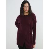 Lcw Modest Bordo Bisiklet Yaka Kadın Triko Tunik