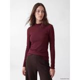 Lcw Modest Bordo Dik Yaka Kadın Fitilli Body