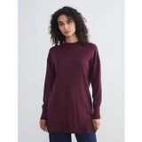 Lcw Modest Bordo Dik Yaka Kadın Triko Tunik