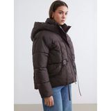 Lcw Modest Bordo Kapüşonlu Oversize Kadın Şişme Mont