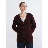 Lcw Modest Bordo V Yaka Kadın Triko Hırka